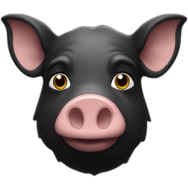 Noir sur cochon emoji