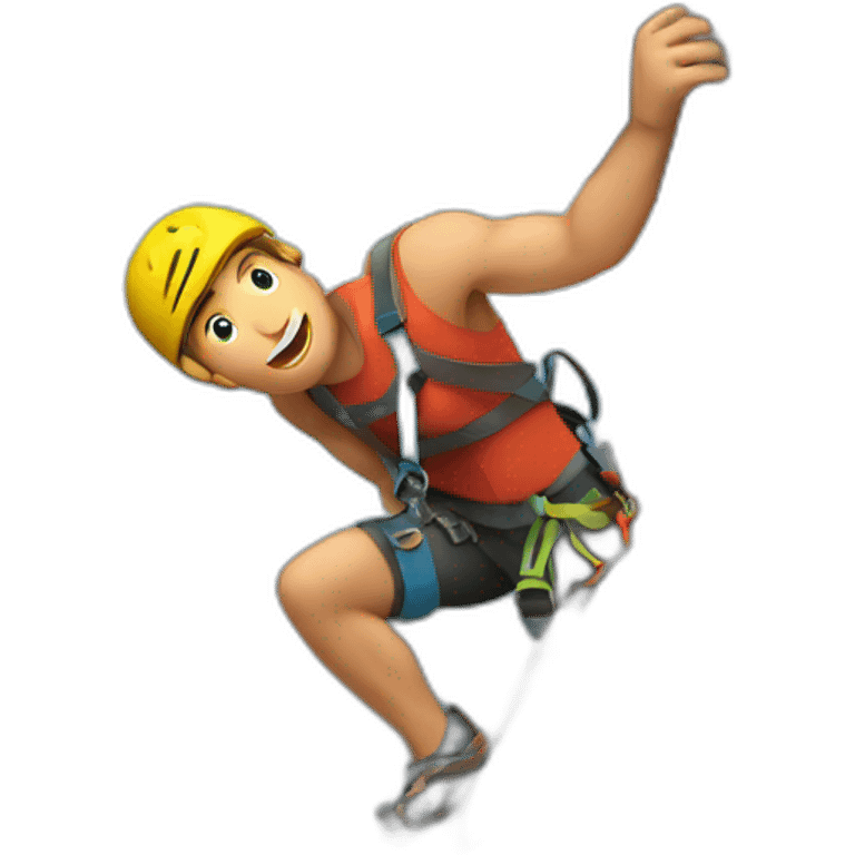 Rock climber on the top emoji