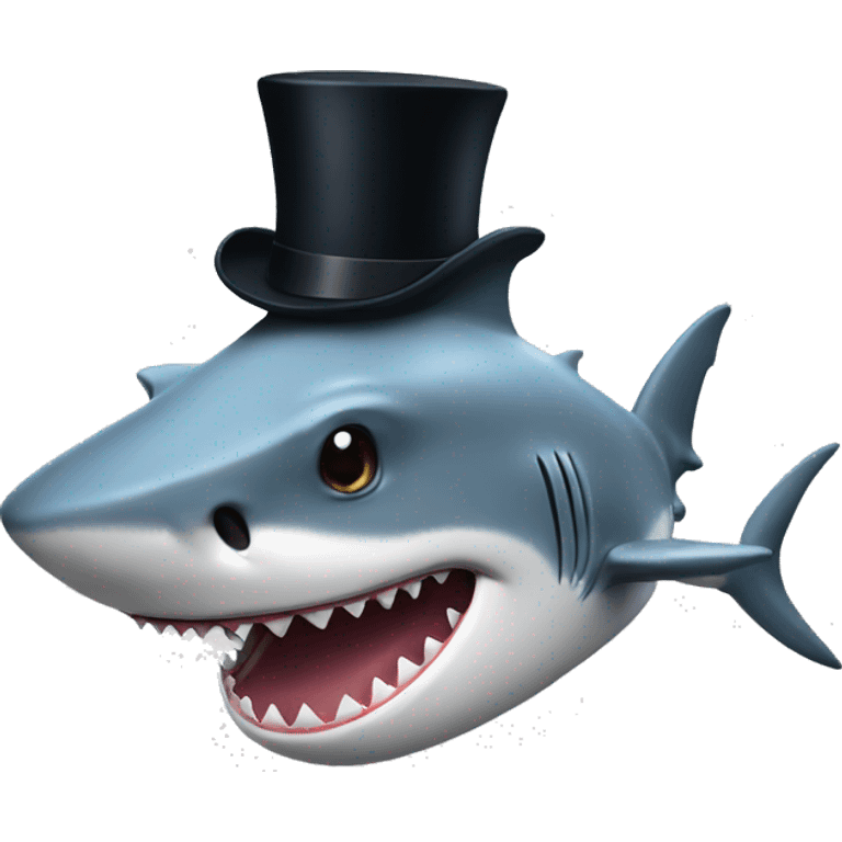 Shark tipping top hat  emoji