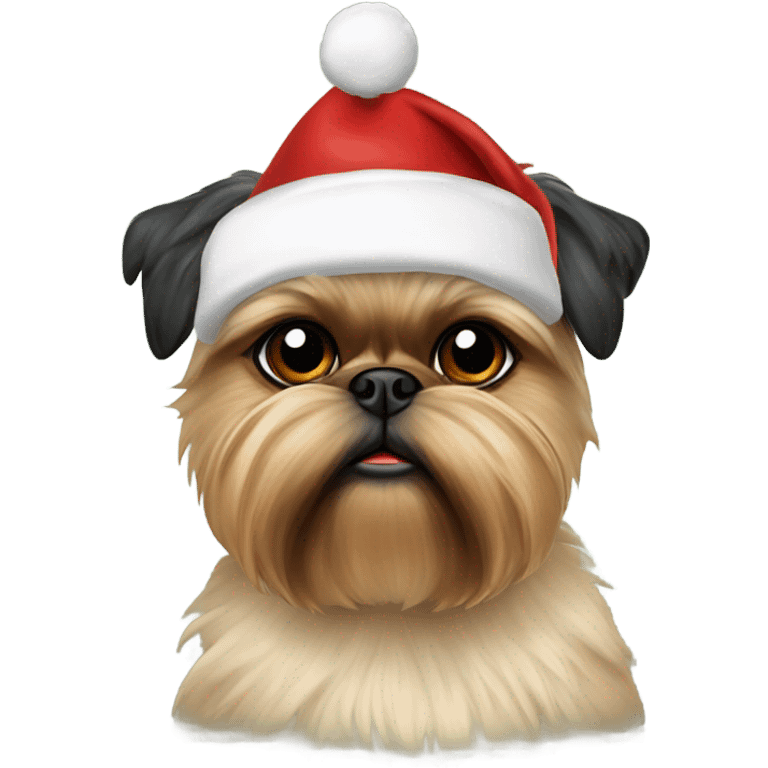 brussels Griffon Christmas hat  emoji