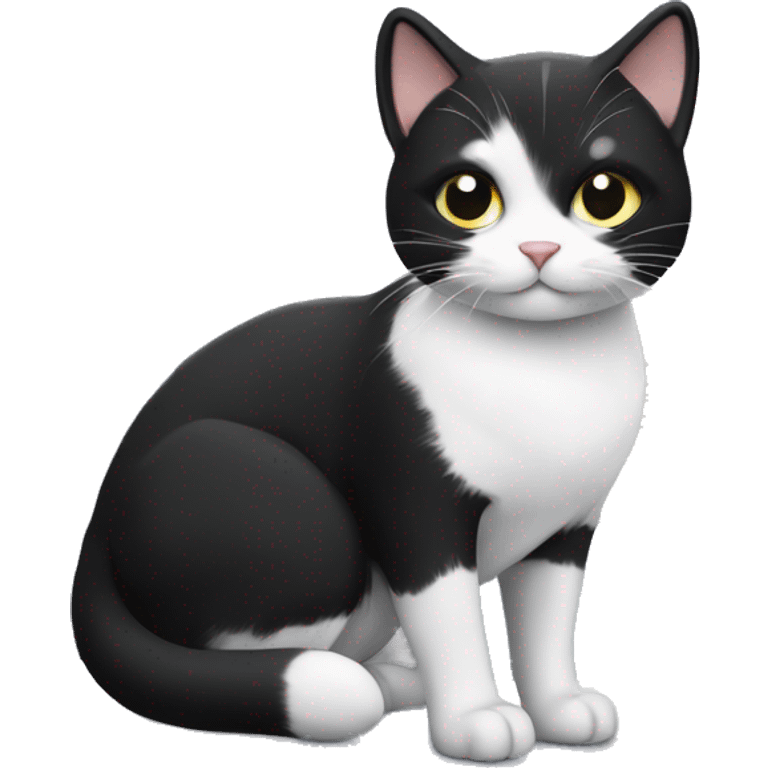 black and white cat in nordic mountains christmas emoji