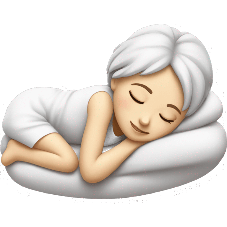 Girl sleeping-white skin￼￼ emoji