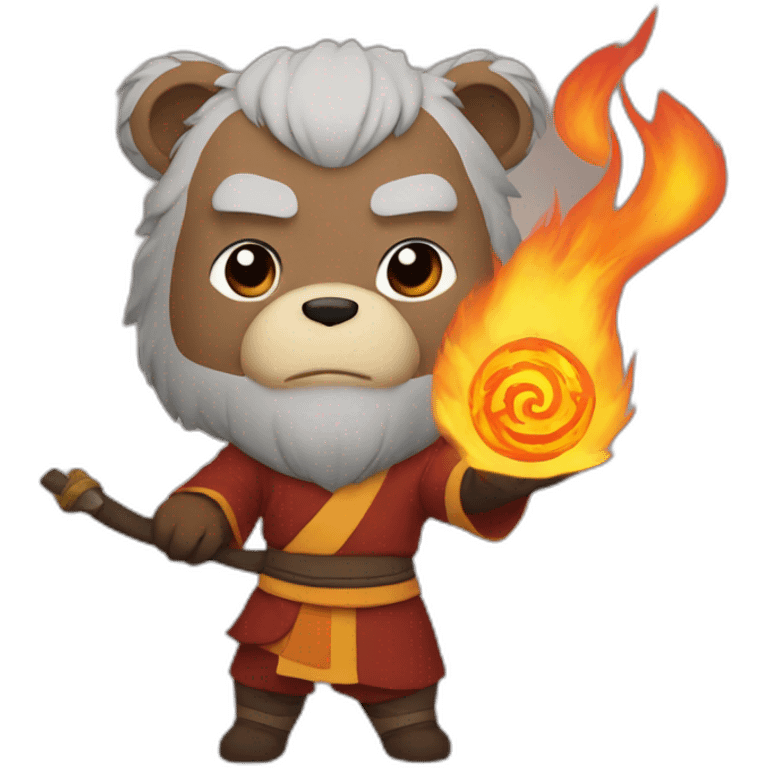 Bear as Iroh the Fire bender emoji