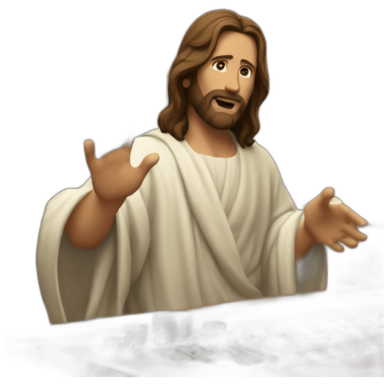 jesus christ losing the house while gambling emoji