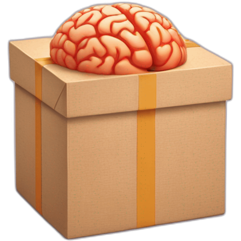 brain gift on box emoji