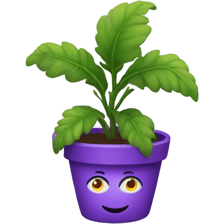 Purple plant with hat emoji