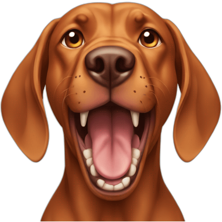 dog vizsla angry with teeth emoji