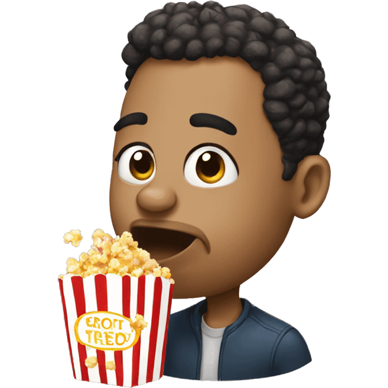 caricature eating popcorn emoji