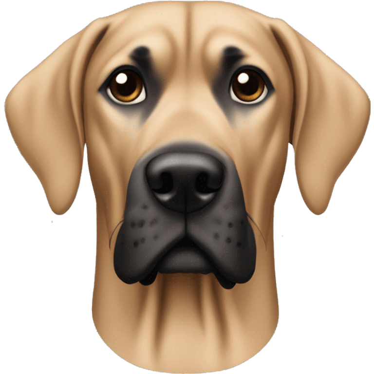 Tan brownish great dane with black mouth and black ears emoji