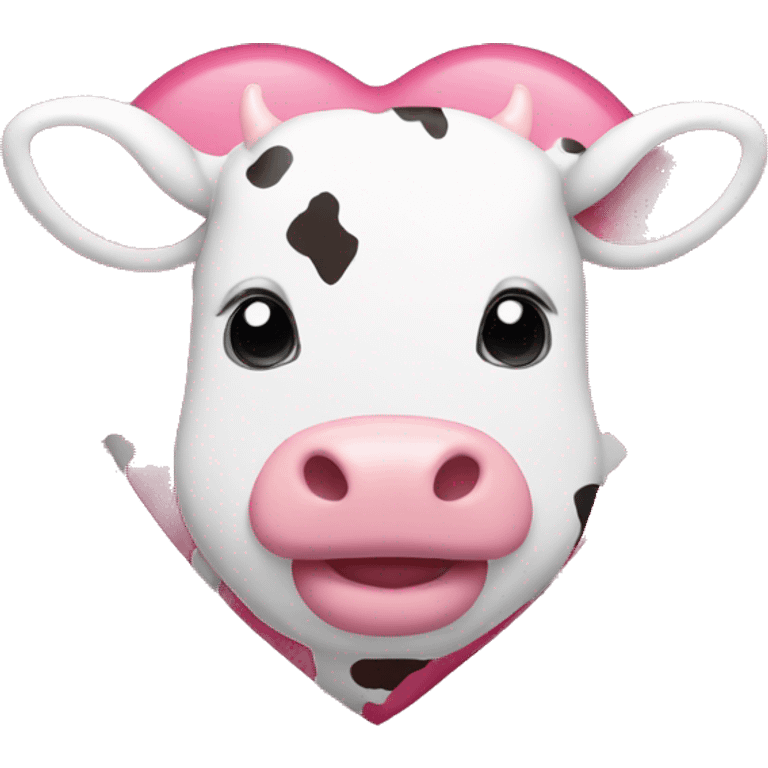 pink and white cow print heart  emoji