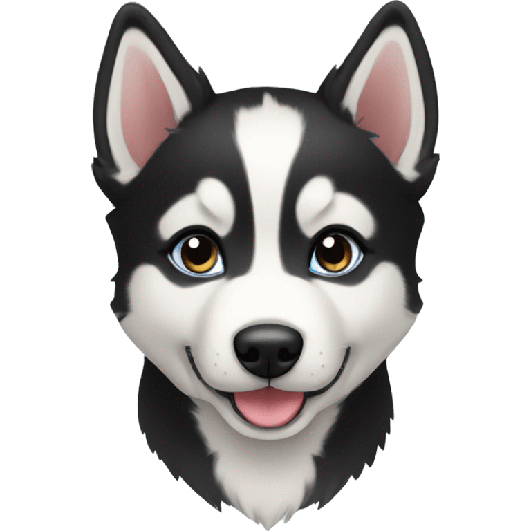 Black Siberian husky puppy emoji