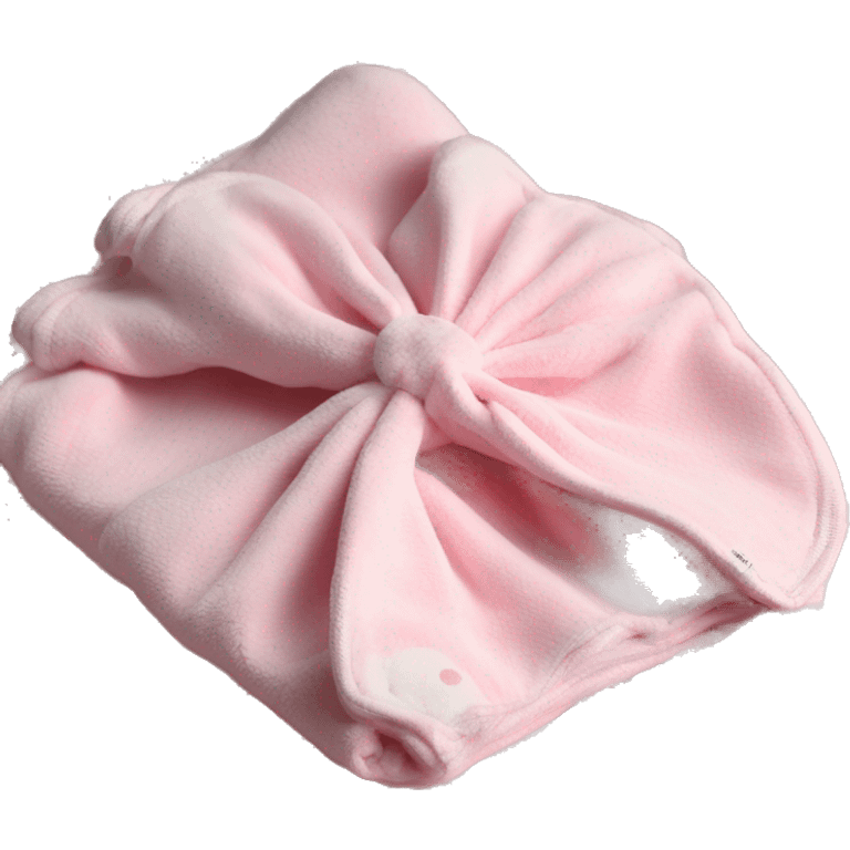 Fold babypink blanket with bow emoji