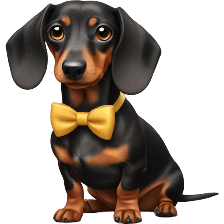 dachshund with a bow emoji