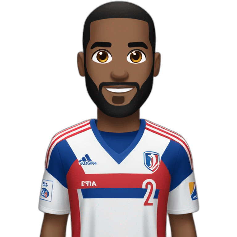 Alexandre lacazette wearing the olympique lyonnais jersey emoji