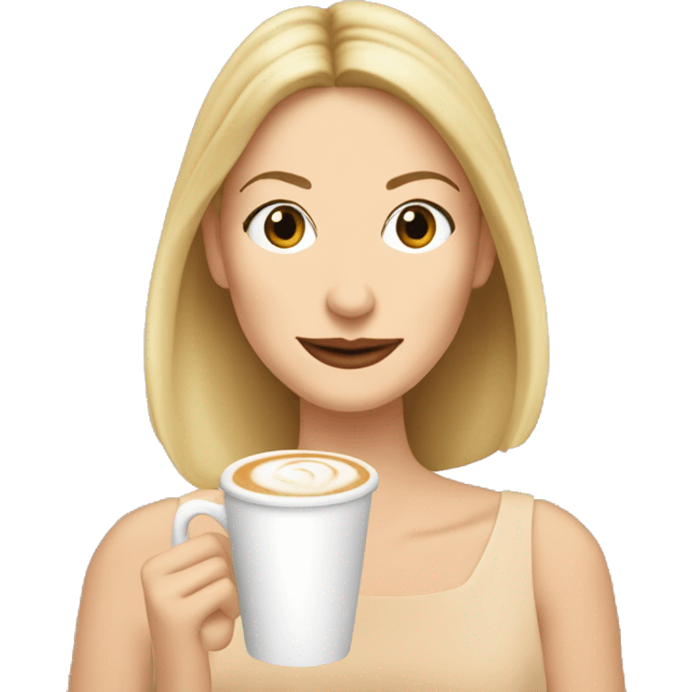 Kelly Rutherford drinking cappucino emoji