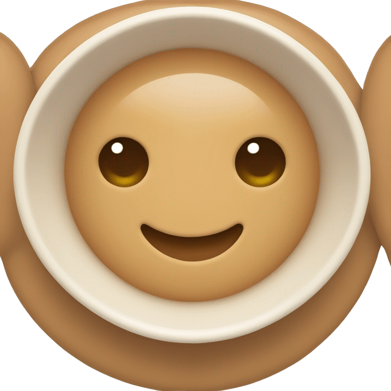 Cute light brown heart with bowls  emoji