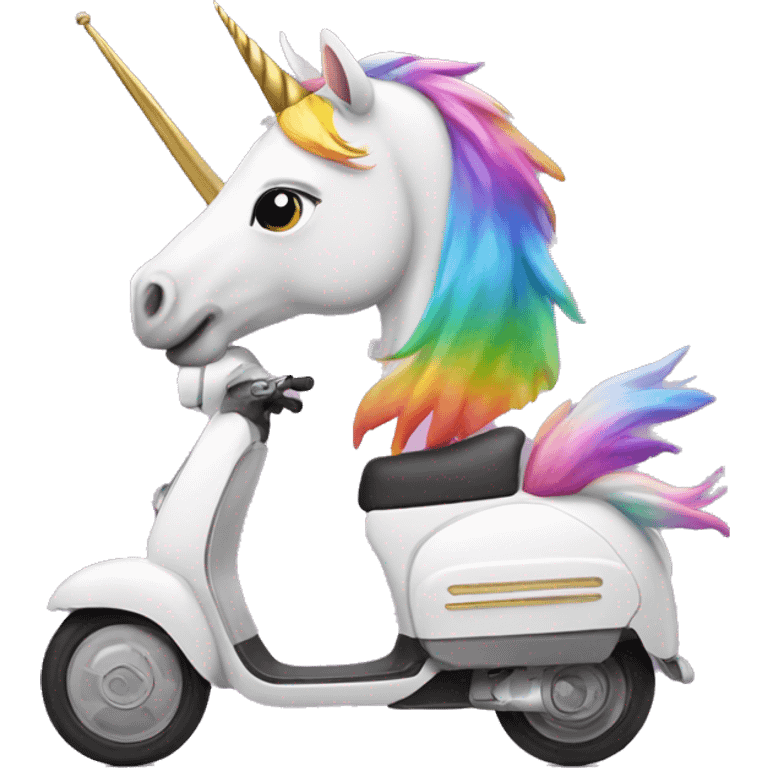 Unicorn riding a scooter emoji