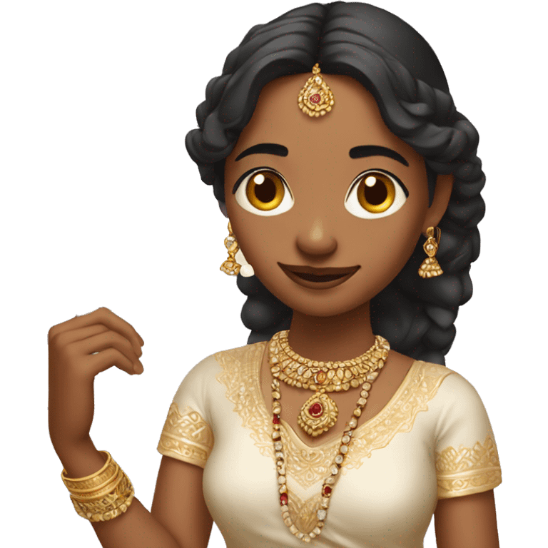 Indian girl with big wedding ring  emoji