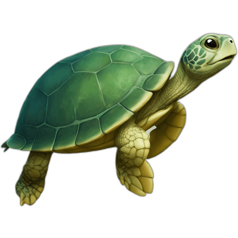 Tortue sur hippocampe emoji