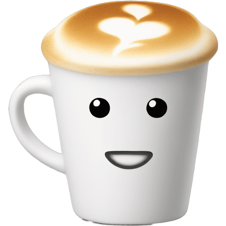 latte in white concrete mug emoji