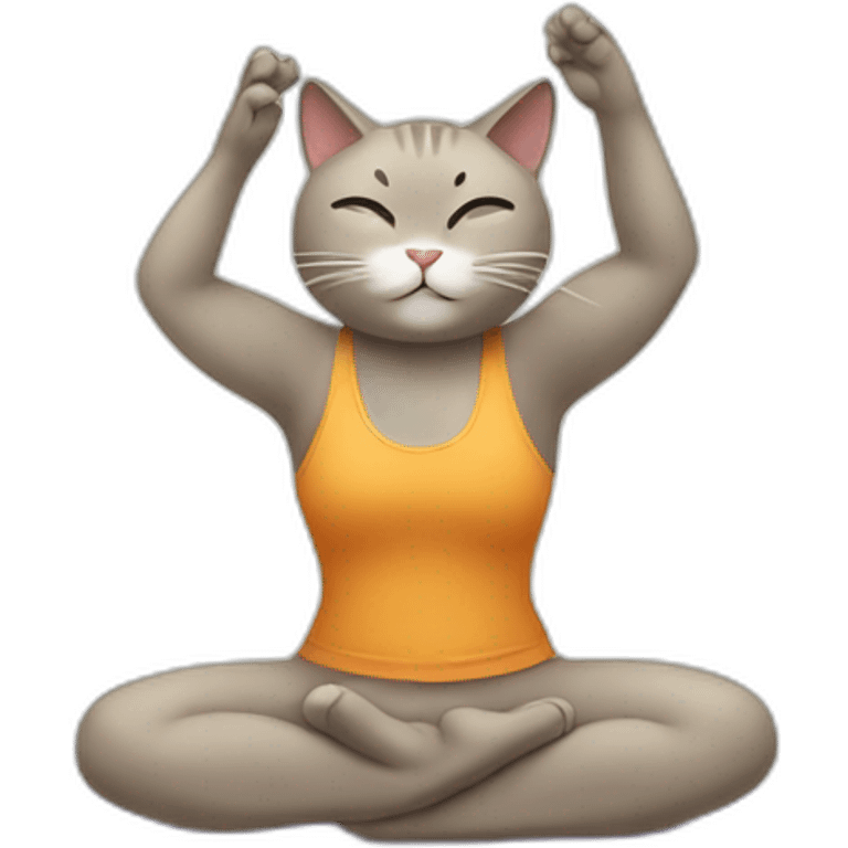 a cat doing yoga emoji