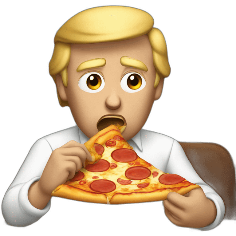 donald trump eating pizza emoji