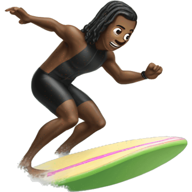 Boogie board surfing emoji