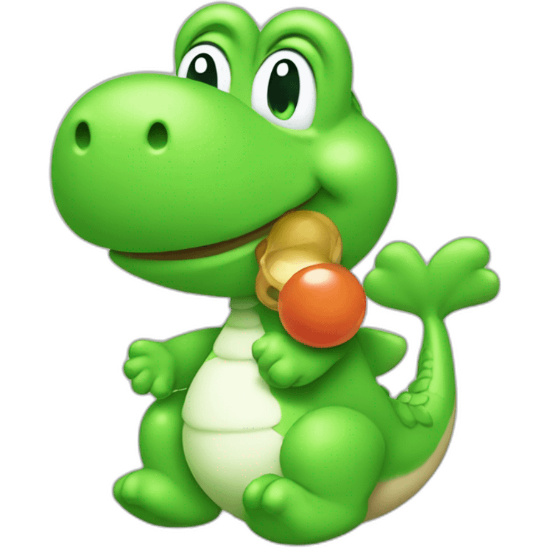 YOSHI with pacifier emoji