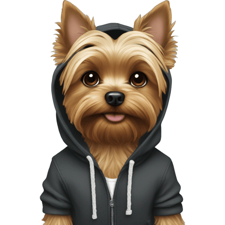 Boy yorkie with hoodie  emoji