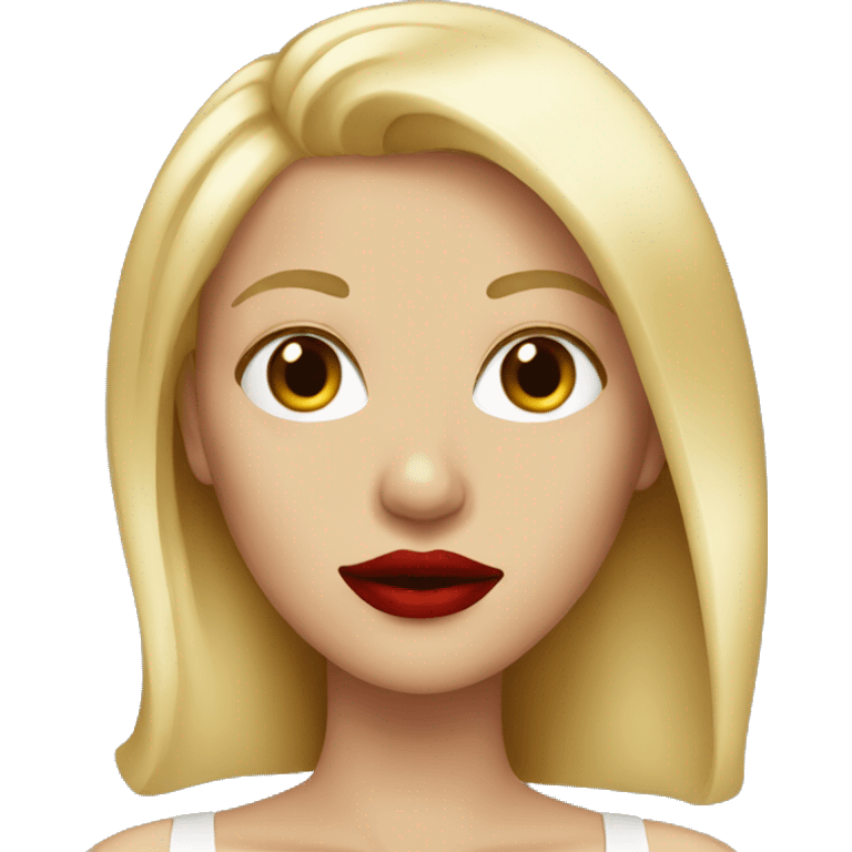 blonde with red lips  emoji