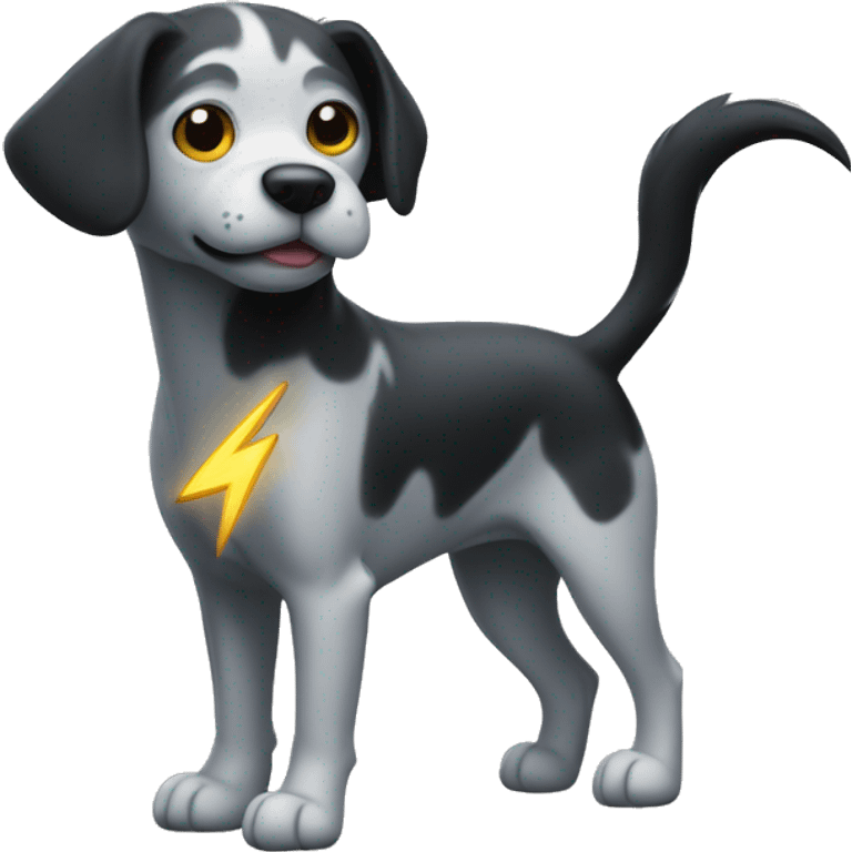 dog with lightning bolt tail emoji