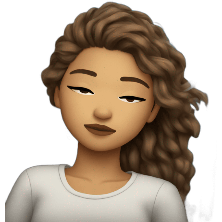 Zendaya sleeping in the boat emoji