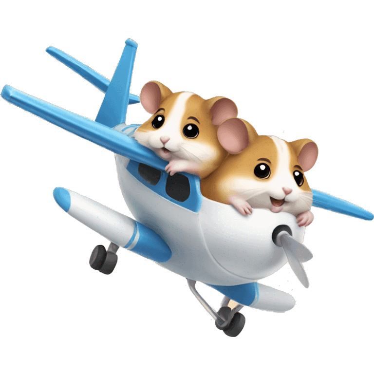 Two hamsters flying on plane emoji