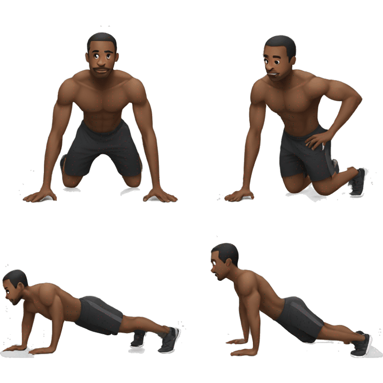 Black man doing push-ups  emoji