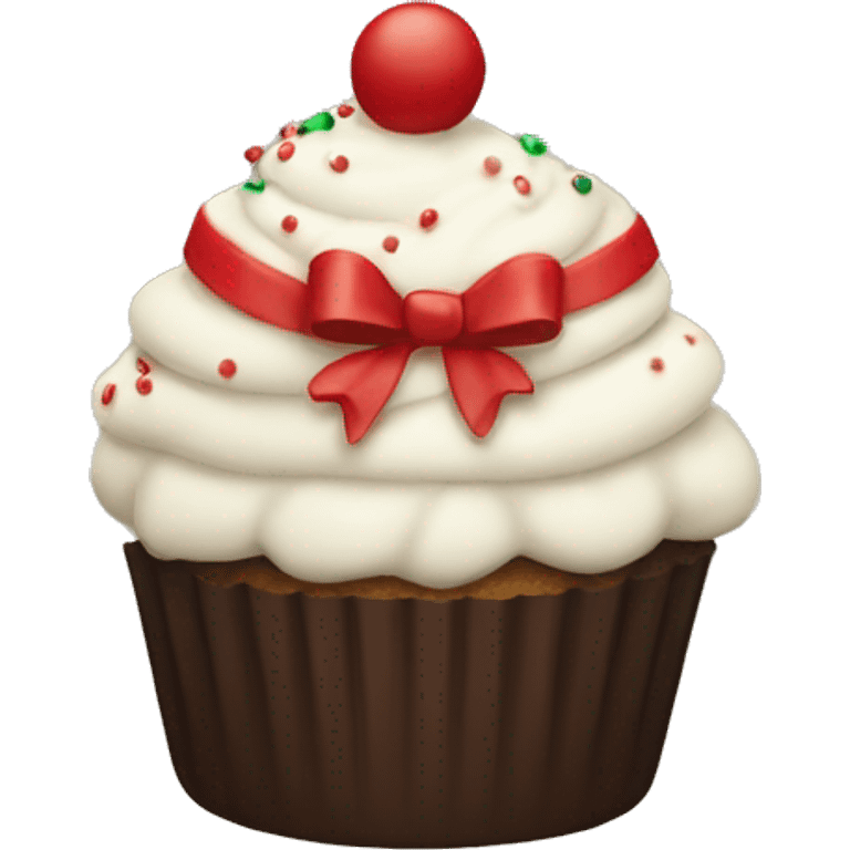 Christmas cupcake emoji