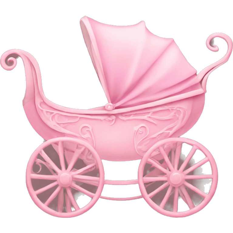 vintage fancy pink baby carriage emoji