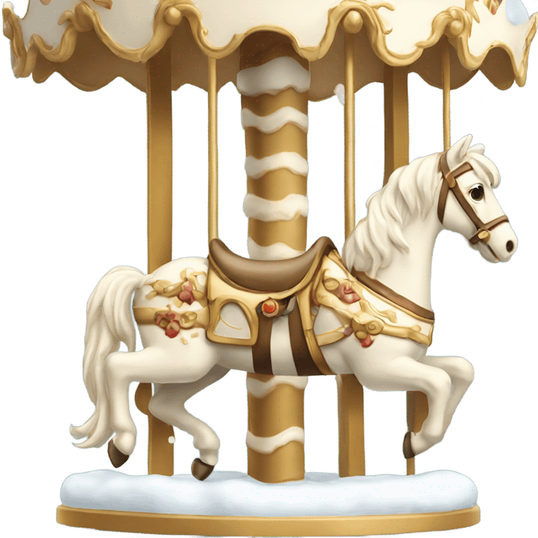 cream  carousel with snow emoji