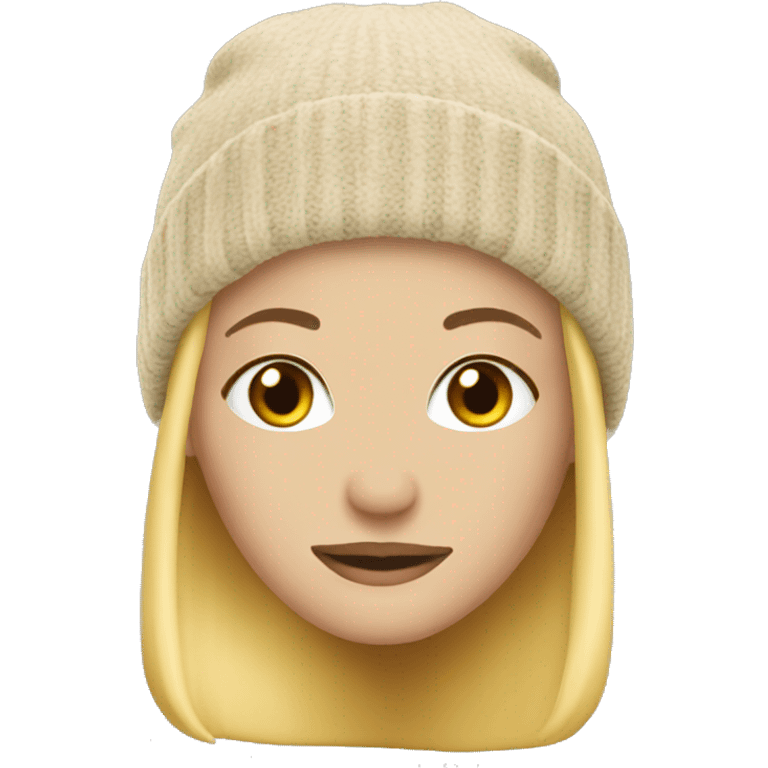 Blonde hair beanie hat emoji