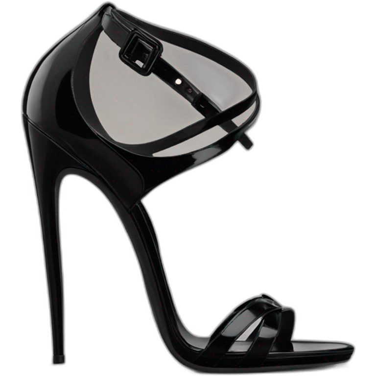 YSL TRIBUTE heel SANDAL black PATENT LEATHER emoji