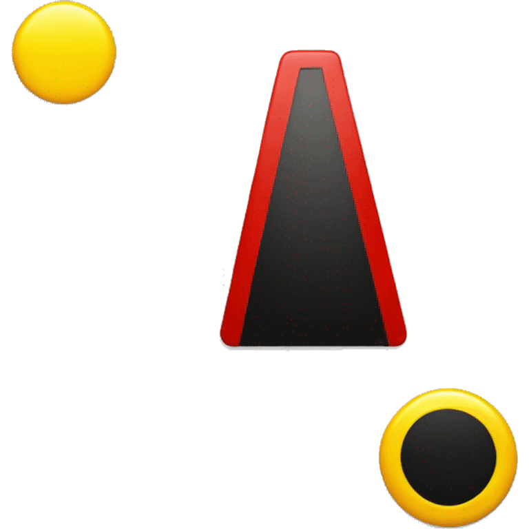 a black and red rectangle with a medium-sized yellow circle in the middle emoji