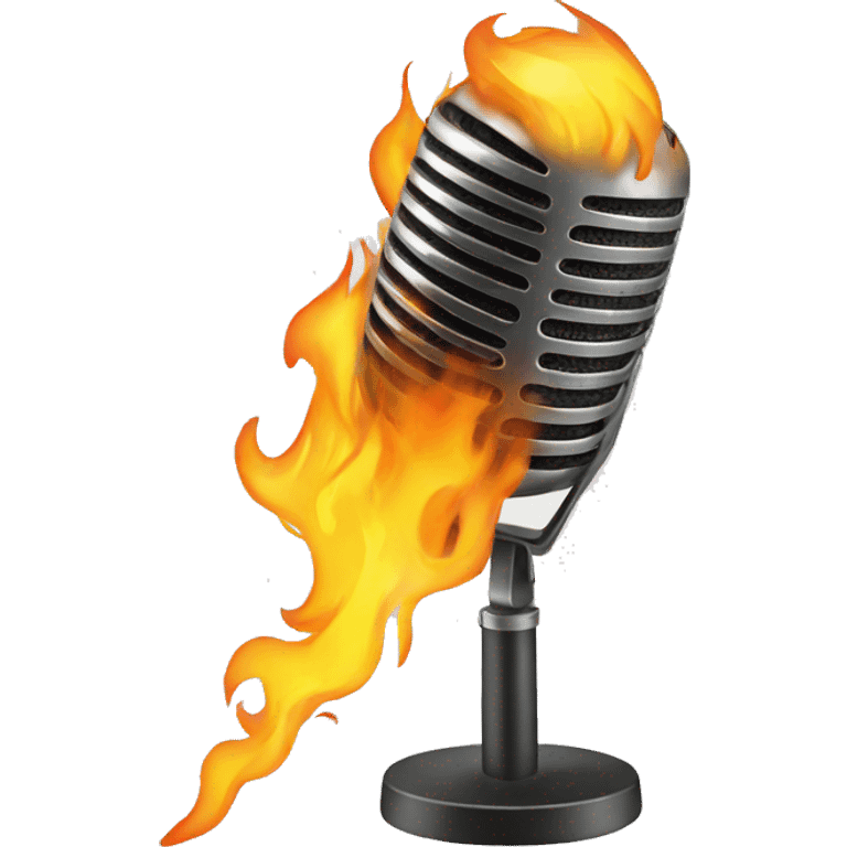 microphone on fire, emoji