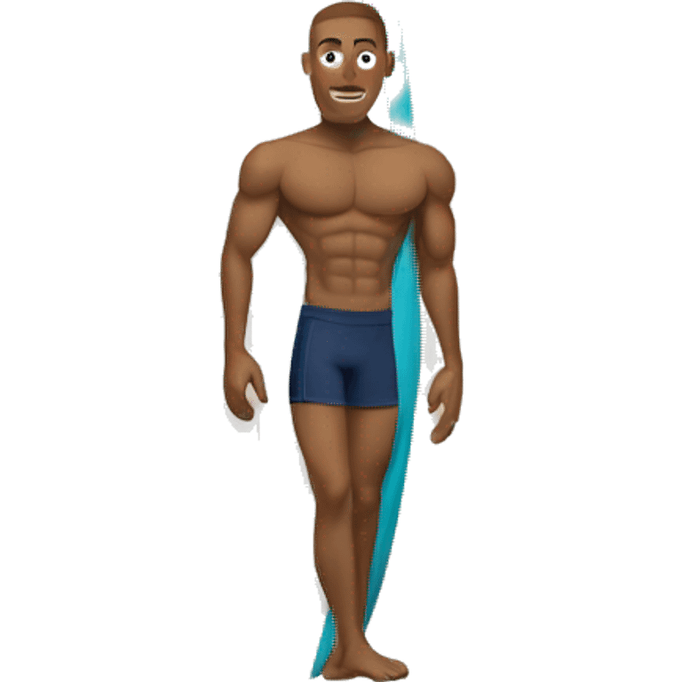 A surfboard with two muscular arms emoji