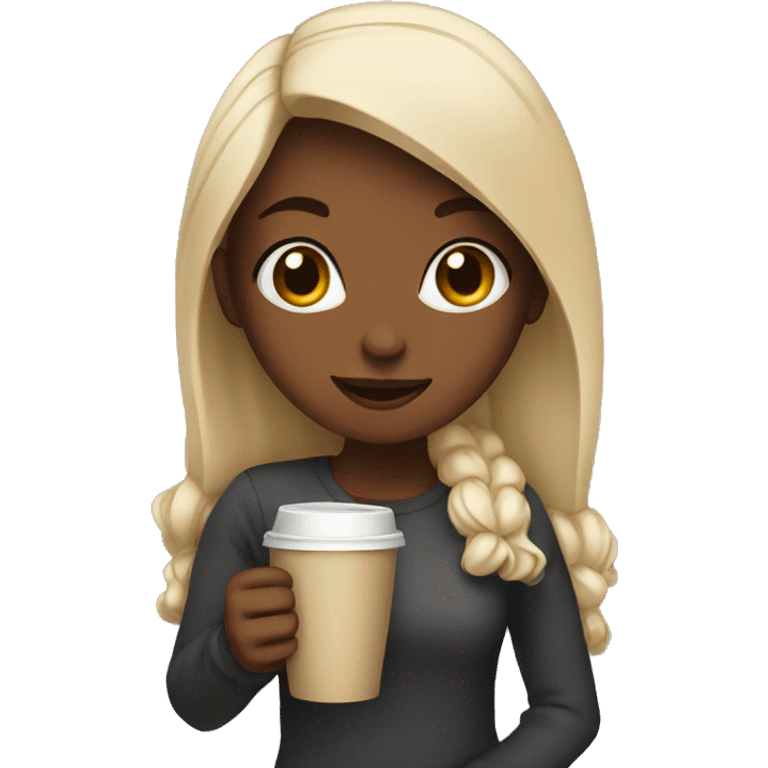 girl with coffee emoji