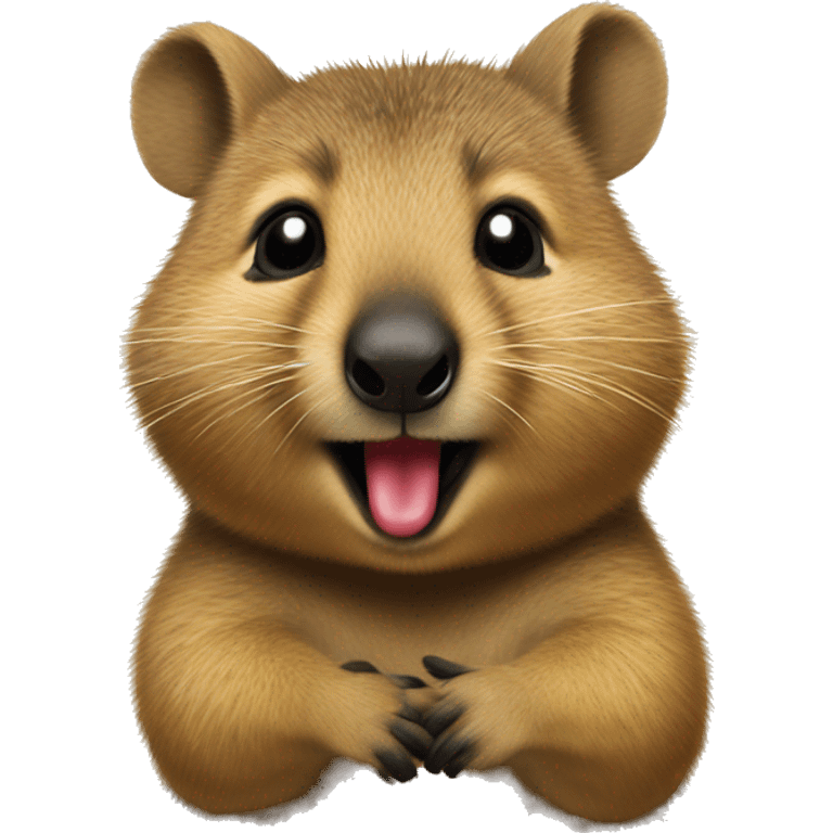 Quokka making a kiss emoji