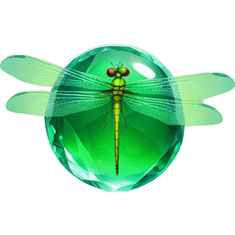 dragonfly inside a green crystal orb emoji