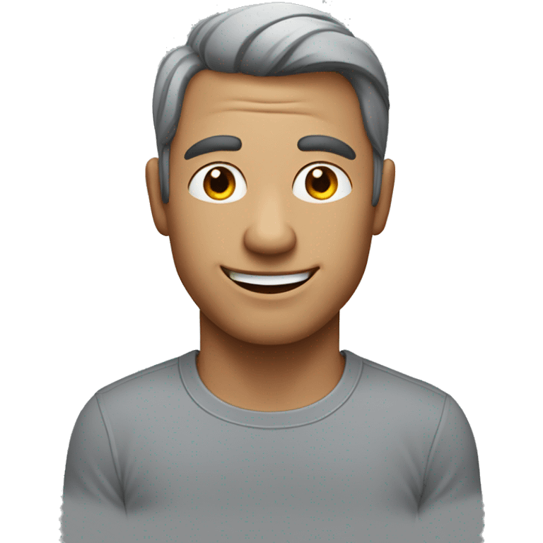 a man with a winking bright skin in a gray T-shirt emoji