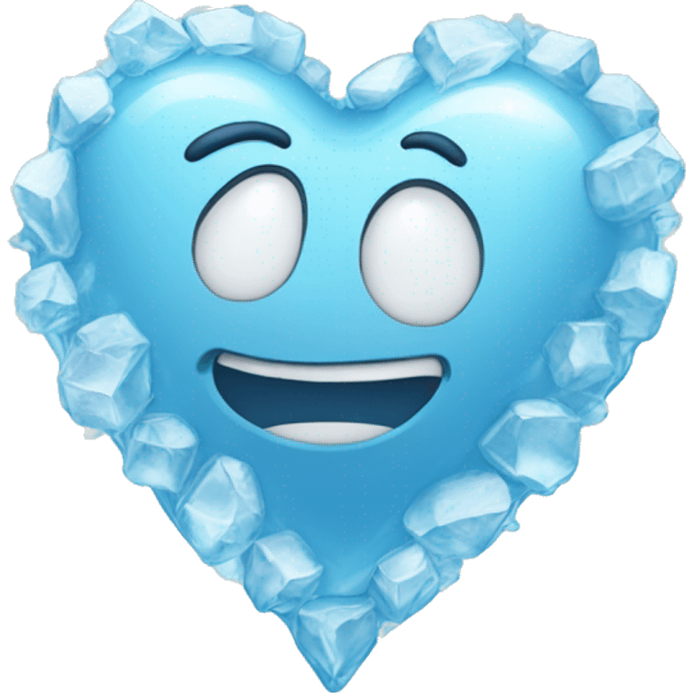 Light blue heart covered in ice emoji