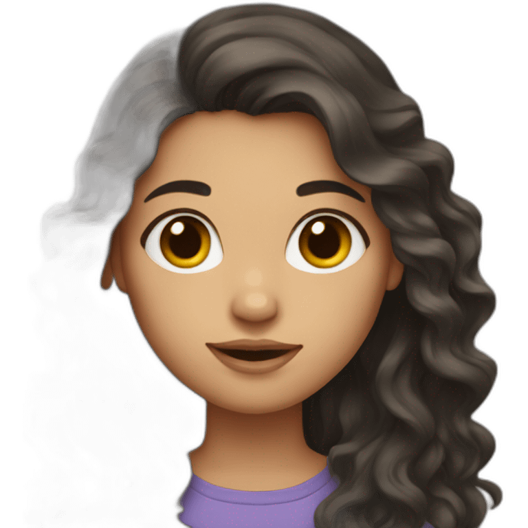 girl with wavy long dark hair emoji