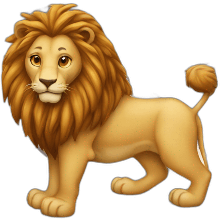 Lion beside chessboard  emoji