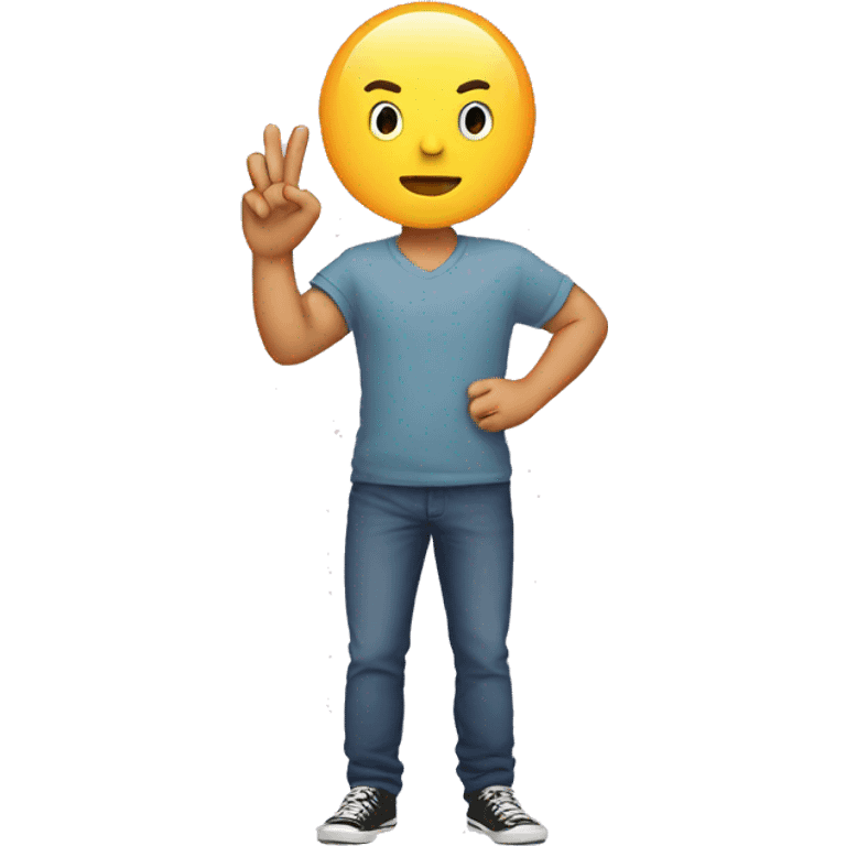 emoji with Loser hand sign emoji